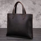 Crazy Horse Leather Business Leather Briefcase Cowhide Messenger Bag