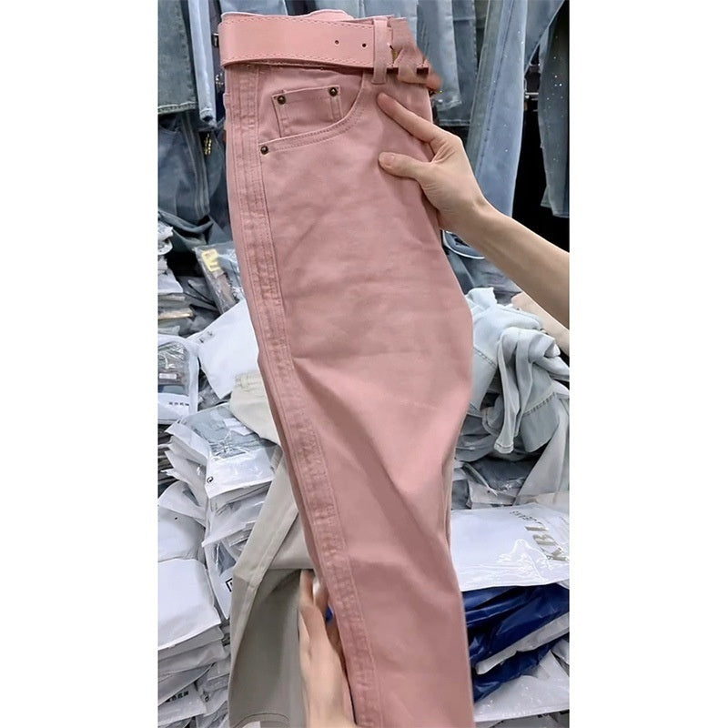 Plus Size Women Loose Pure Color All-matching Harem Jeans