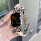 Watch Strap Advanced Genuine Leather D-shaped Metal Butterfly Clasp Women's