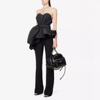 Sleeveless Tube Top Asymmetric Pendant Grosgrain Top