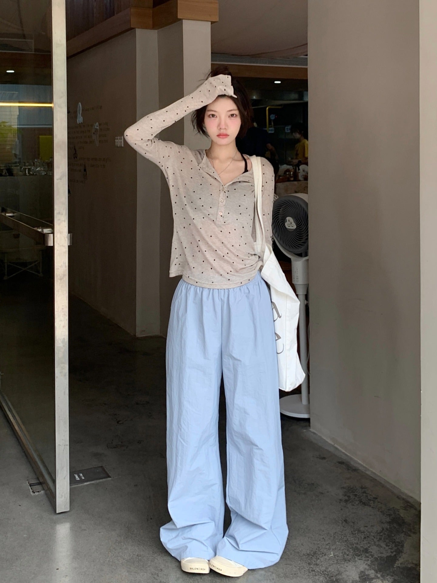 Summer Thin Polka Dot Slim T-shirt