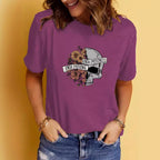 Summer Women's Graphic Print Crew Neck Short-sleeved T-shirt