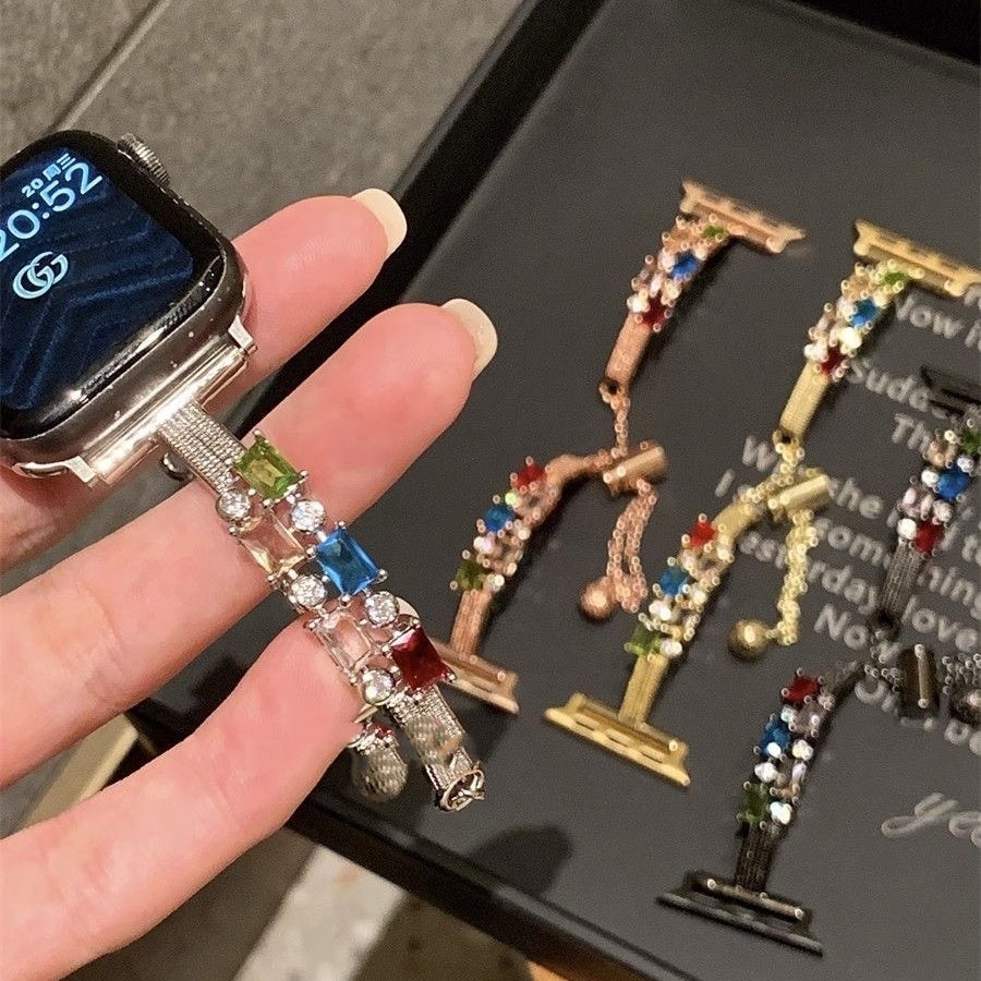 High-grade Metal Square Diamond Bracelet Strap