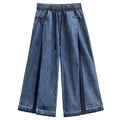 Women's American Street Pleated Wash Contrast Color Jeans