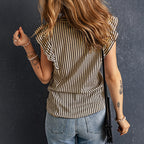 Shiying Ruffled Sleeveless Outer Wear Women's Top Slim Pullover Vest