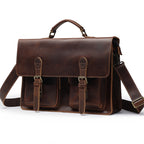 Top Cowhide Leather Computer Bag Crossbody Business Handbag