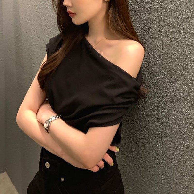 Summer New Niche Irregular Shoulder Design Sense