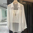 Loose All-match Fashionable Mid-length Shirt Thin Sun Protection Clothing For Women