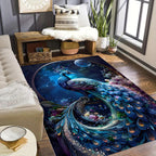 Blue Peacock Living Room Non-slip Absorbent Carpet Mat