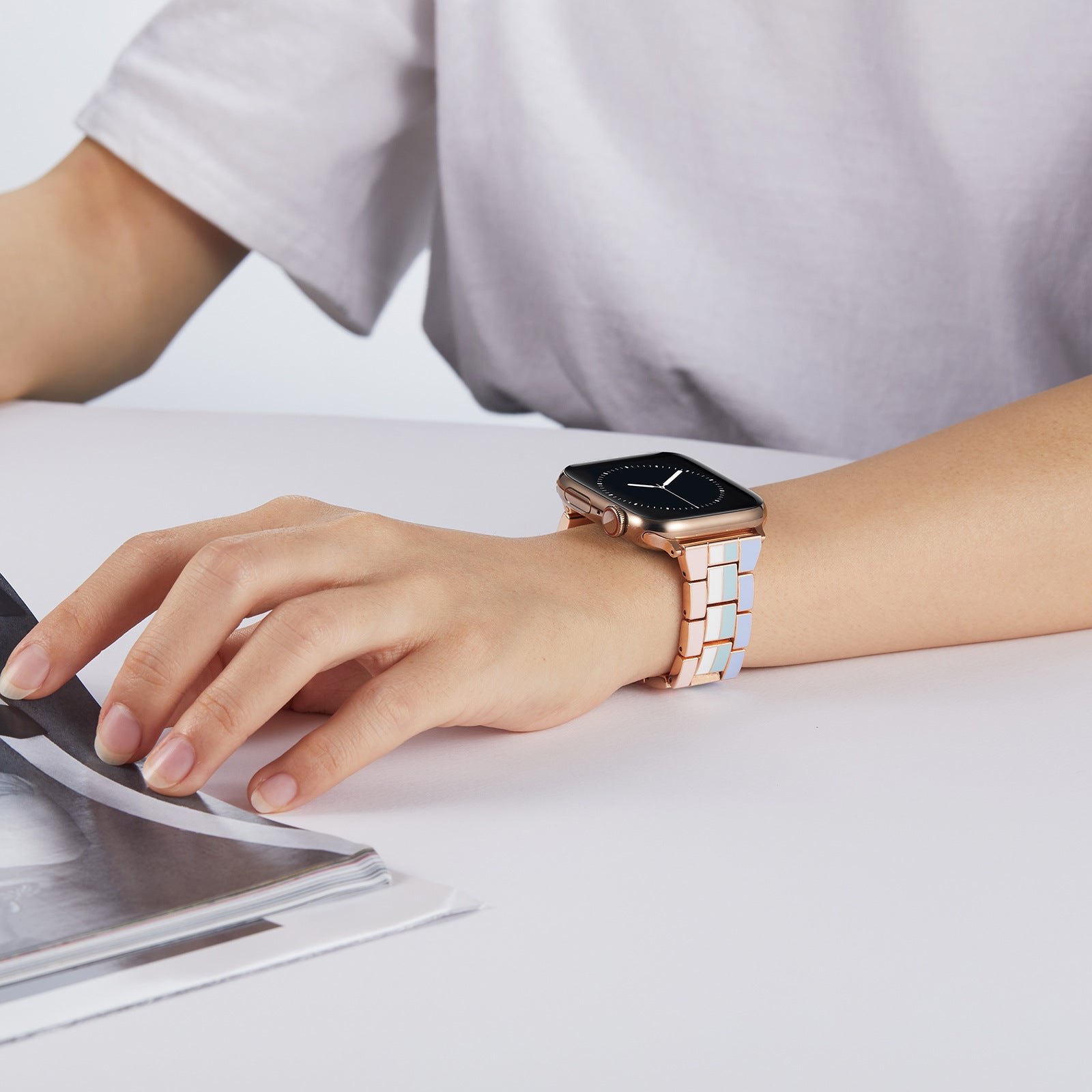 Rainbow Zinc Alloy Steel Band Metal Strap