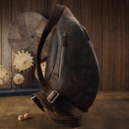 Multifunctional Men's Bag Crazy Horse Skin Personality Croissant